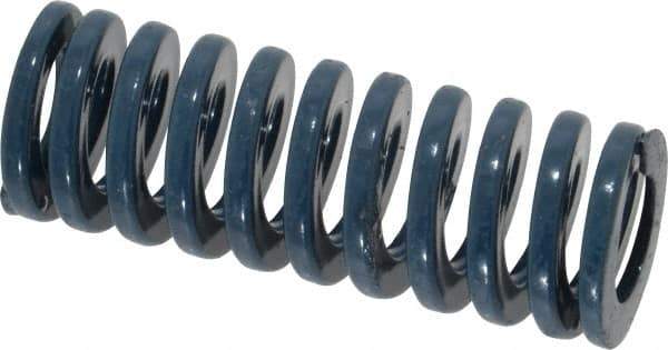 Dayton Lamina - 3/4" Hole Diam, 3/8" Rod Diam, 2" Free Length, Blue Die Spring - 22.2 Lb Max Deflection, 0.75" Max Deflection, Medium Duty, Chromium Vanadium Steel - Industrial Tool & Supply