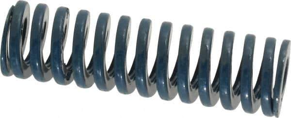 Dayton Lamina - 3/4" Hole Diam, 3/8" Rod Diam, 2-1/2" Free Length, Blue Die Spring - 17.3 Lb Max Deflection, 0.94" Max Deflection, Medium Duty, Chromium Vanadium Steel - Industrial Tool & Supply
