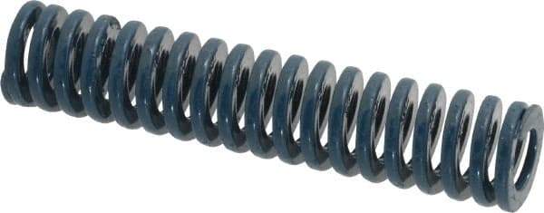 Dayton Lamina - 3/4" Hole Diam, 3/8" Rod Diam, 3-1/2" Free Length, Blue Die Spring - 12.2 Lb Max Deflection, 1.31" Max Deflection, Medium Duty, Chromium Vanadium Steel - Industrial Tool & Supply