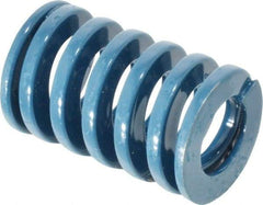 Dayton Lamina - 1" Hole Diam, 1/2" Rod Diam, 1-1/2" Free Length, Blue Die Spring - 56.3 Lb Max Deflection, 0.56" Max Deflection, Medium Duty, Chromium Vanadium Steel - Industrial Tool & Supply