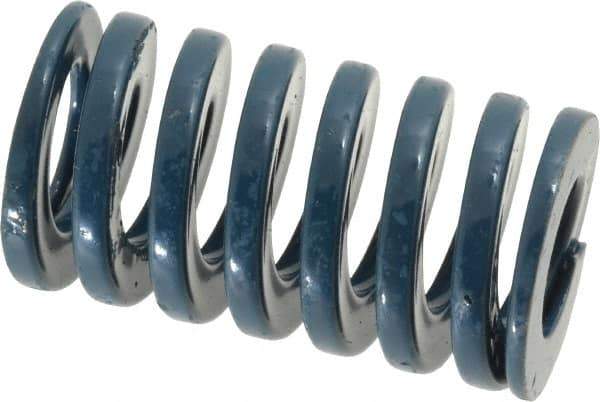 Dayton Lamina - 1" Hole Diam, 1/2" Rod Diam, 1-3/4" Free Length, Blue Die Spring - 47.5 Lb Max Deflection, 0.65" Max Deflection, Medium Duty, Chromium Vanadium Steel - Industrial Tool & Supply