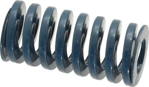 Dayton Lamina - 1" Hole Diam, 1/2" Rod Diam, 2" Free Length, Blue Die Spring - 41 Lb Max Deflection, 0.75" Max Deflection, Medium Duty, Chromium Vanadium Steel - Industrial Tool & Supply