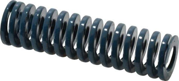 Dayton Lamina - 1" Hole Diam, 1/2" Rod Diam, 3-1/2" Free Length, Blue Die Spring - 21.6 Lb Max Deflection, 1.31" Max Deflection, Medium Duty, Chromium Vanadium Steel - Industrial Tool & Supply