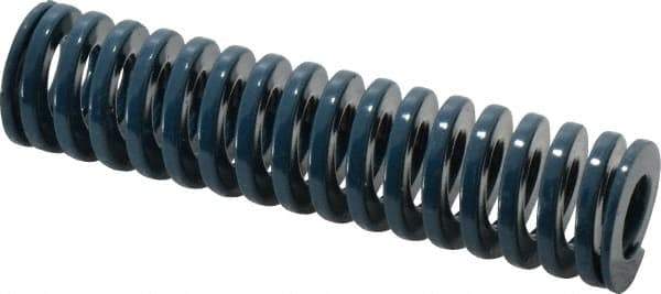 Dayton Lamina - 1" Hole Diam, 1/2" Rod Diam, 4" Free Length, Blue Die Spring - 18.8 Lb Max Deflection, 1.51" Max Deflection, Medium Duty, Chromium Vanadium Steel - Industrial Tool & Supply