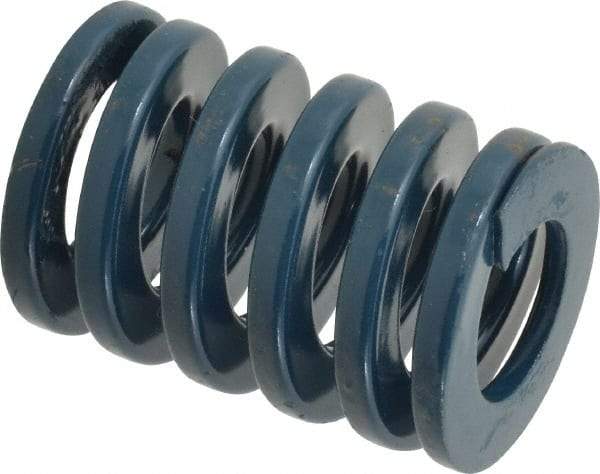 Dayton Lamina - 1-1/4" Hole Diam, 5/8" Rod Diam, 1-3/4" Free Length, Blue Die Spring - 77.9 Lb Max Deflection, 0.65" Max Deflection, Medium Duty, Chromium Vanadium Steel - Industrial Tool & Supply
