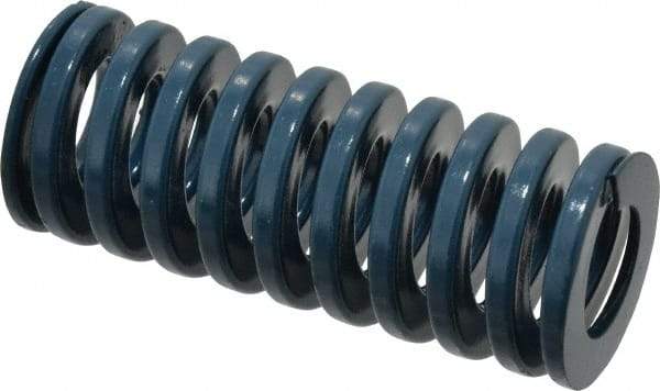 Dayton Lamina - 1-1/4" Hole Diam, 5/8" Rod Diam, 3" Free Length, Blue Die Spring - 40.5 Lb Max Deflection, 1.12" Max Deflection, Medium Duty, Chromium Vanadium Steel - Industrial Tool & Supply