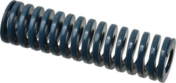 Dayton Lamina - 1-1/4" Hole Diam, 5/8" Rod Diam, 4-1/2" Free Length, Blue Die Spring - 26.3 Lb Max Deflection, 1.7" Max Deflection, Medium Duty, Chromium Vanadium Steel - Industrial Tool & Supply