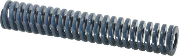 Dayton Lamina - 1-1/4" Hole Diam, 5/8" Rod Diam, 7" Free Length, Blue Die Spring - 16.6 Lb Max Deflection, 2.63" Max Deflection, Medium Duty, Chromium Vanadium Steel - Industrial Tool & Supply