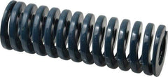 Dayton Lamina - 1-1/2" Hole Diam, 3/4" Rod Diam, 4-1/2" Free Length, Blue Die Spring - 37.9 Lb Max Deflection, 1.7" Max Deflection, Medium Duty, Chromium Vanadium Steel - Industrial Tool & Supply