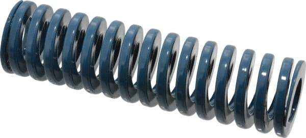 Dayton Lamina - 1-1/2" Hole Diam, 3/4" Rod Diam, 5-1/2" Free Length, Blue Die Spring - 30.6 Lb Max Deflection, 2.05" Max Deflection, Medium Duty, Chromium Vanadium Steel - Industrial Tool & Supply
