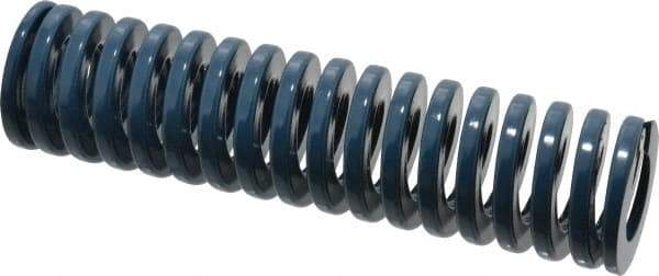 Dayton Lamina - 1-1/2" Hole Diam, 3/4" Rod Diam, 6" Free Length, Blue Die Spring - 27.9 Lb Max Deflection, 2.24" Max Deflection, Medium Duty, Chromium Vanadium Steel - Industrial Tool & Supply