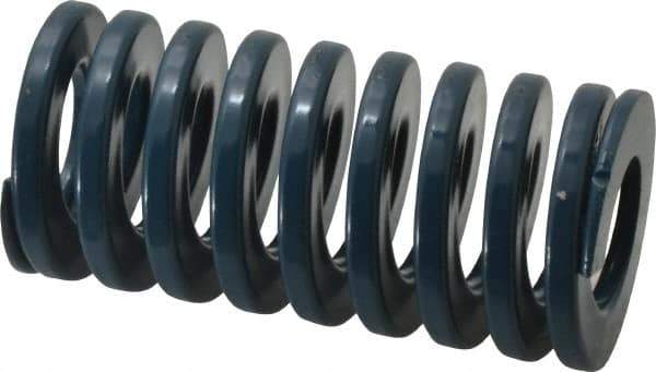 Dayton Lamina - 2" Hole Diam, 1" Rod Diam, 4" Free Length, Blue Die Spring - 69.6 Lb Max Deflection, 1.51" Max Deflection, Medium Duty, Chromium Vanadium Steel - Industrial Tool & Supply