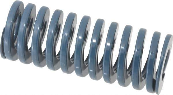 Dayton Lamina - 2" Hole Diam, 1" Rod Diam, 5" Free Length, Blue Die Spring - 54 Lb Max Deflection, 1.88" Max Deflection, Medium Duty, Chromium Vanadium Steel - Industrial Tool & Supply