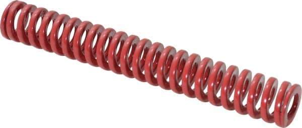 Dayton Lamina - 1/2" Hole Diam, 9/32" Rod Diam, 3-1/2" Free Length, Red Die Spring - 6.2 Lb Max Deflection, 1.05" Max Deflection, Heavy Duty, Chromium Vanadium Steel - Industrial Tool & Supply