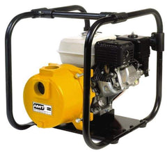 American Machine & Tool - 5.5 HP, 3,600 RPM, 2 Port Size, 1 Solids Handling, Honda OHV, Self Priming Engine Pump - Cast Iron, 3.8 Quart Tank Size, Buna-N and Silicon Carbide Shaft Seal, Stainless Steel Shaft Sleeve - Industrial Tool & Supply