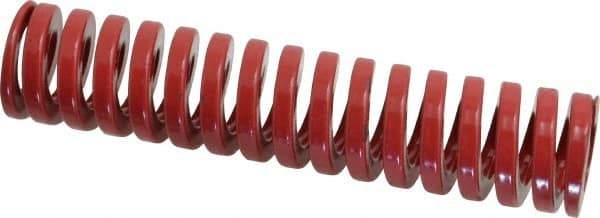 Dayton Lamina - 1" Hole Diam, 1/2" Rod Diam, 4-1/2" Free Length, Red Die Spring - 37.1 Lb Max Deflection, 1.35" Max Deflection, Heavy Duty, Chromium Vanadium Steel - Industrial Tool & Supply