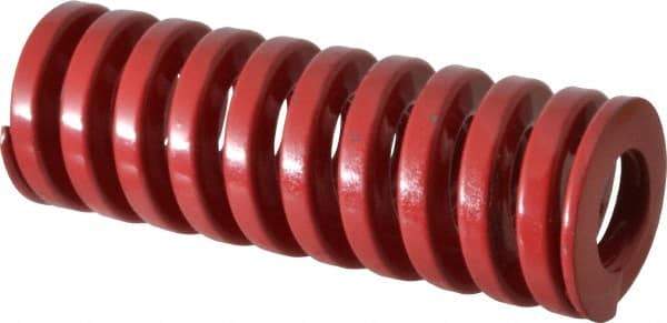 Dayton Lamina - 1-1/4" Hole Diam, 5/8" Rod Diam, 3-1/2" Free Length, Red Die Spring - 80.1 Lb Max Deflection, 1.05" Max Deflection, Heavy Duty, Chromium Vanadium Steel - Industrial Tool & Supply