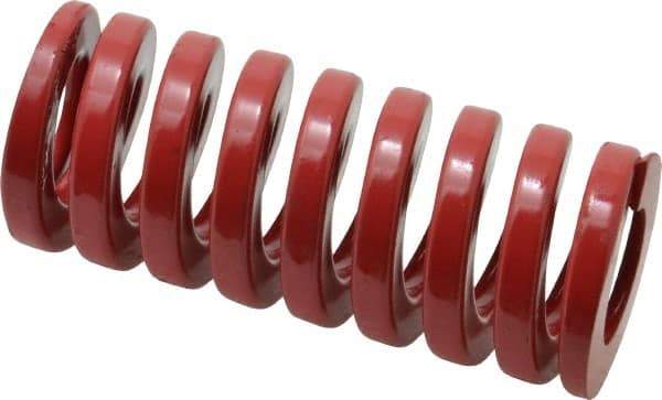 Dayton Lamina - 1-1/2" Hole Diam, 3/4" Rod Diam, 3-1/2" Free Length, Red Die Spring - 105 Lb Max Deflection, 1.05" Max Deflection, Heavy Duty, Chromium Vanadium Steel - Industrial Tool & Supply