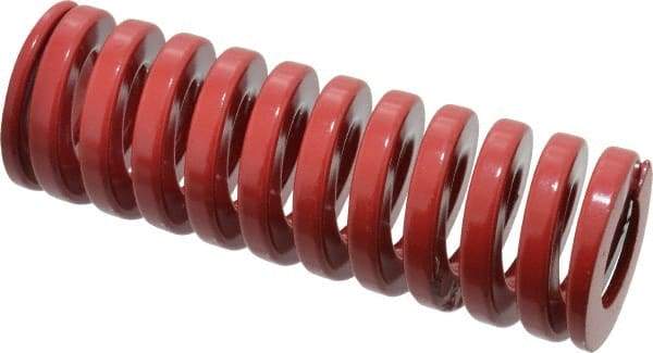Dayton Lamina - 1-1/2" Hole Diam, 3/4" Rod Diam, 4-1/2" Free Length, Red Die Spring - 80.4 Lb Max Deflection, 1.35" Max Deflection, Heavy Duty, Chromium Vanadium Steel - Industrial Tool & Supply