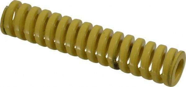 Dayton Lamina - 5/8" Hole Diam, 11/32" Rod Diam, 3" Free Length, Yellow Die Spring - 20.3 Lb Max Deflection, 0.75" Max Deflection, Extra Heavy Duty, Chromium Vanadium Steel - Industrial Tool & Supply