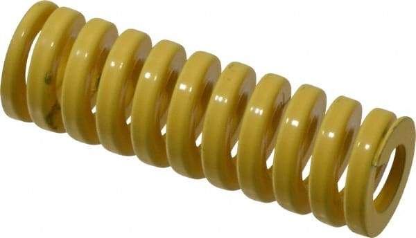Dayton Lamina - 1" Hole Diam, 1/2" Rod Diam, 3" Free Length, Yellow Die Spring - 71.4 Lb Max Deflection, 0.75" Max Deflection, Extra Heavy Duty, Chromium Vanadium Steel - Industrial Tool & Supply