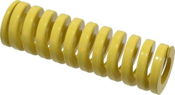 Dayton Lamina - 1-1/2" Hole Diam, 3/4" Rod Diam, 5" Free Length, Yellow Die Spring - 108 Lb Max Deflection, 1.25" Max Deflection, Extra Heavy Duty, Chromium Vanadium Steel - Industrial Tool & Supply