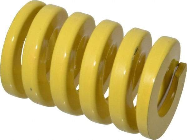 Dayton Lamina - 2" Hole Diam, 1" Rod Diam, 3" Free Length, Yellow Die Spring - 327 Lb Max Deflection, 0.75" Max Deflection, Extra Heavy Duty, Chromium Vanadium Steel - Industrial Tool & Supply