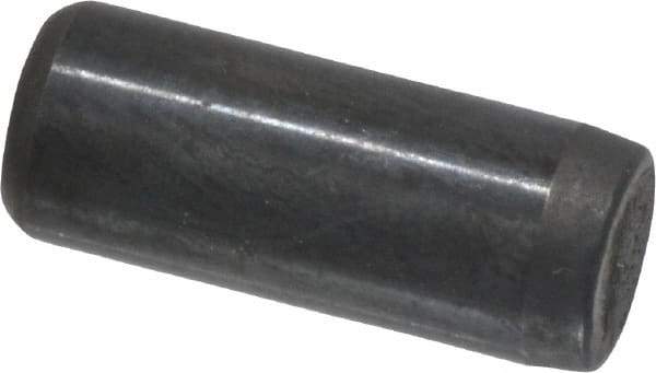 Holo-Krome - 1/4" Diam x 5/8" Pin Length Grade 8 Alloy Steel Standard Dowel Pin - Black Luster Finish, C 47-58 & C 60 (Surface) Hardness, 1 Beveled & 1 Rounded End - Industrial Tool & Supply