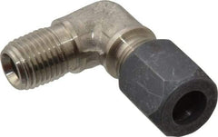 Made in USA - 3/8" OD, Grade 316Stainless Steel Male Elbow - -75 to 750°F, 9/16" Hex, Comp x MPT Ends - Industrial Tool & Supply