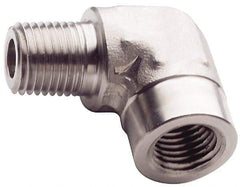 Made in USA - 3/4" Grade 316 Stainless Steel Pipe 90° Street Elbow - MNPT x FNPT End Connections, 3,000 psi - Industrial Tool & Supply