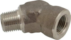 Made in USA - 1/4" Grade 316 Stainless Steel Pipe Fitting - FNPTF x MNPTF End Connections - Industrial Tool & Supply