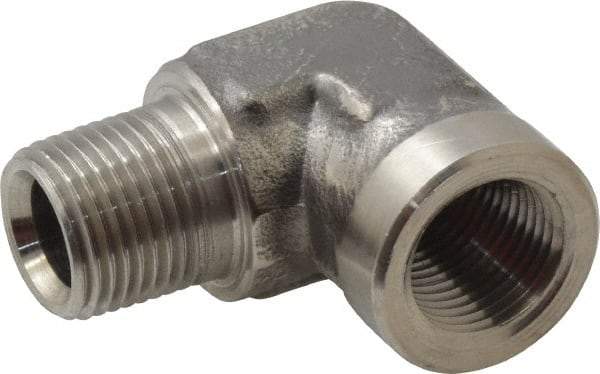 Made in USA - 3/8" Grade 316 Stainless Steel Pipe Fitting - FNPTF x MNPTF End Connections - Industrial Tool & Supply