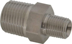 Made in USA - 1-1/2" Grade 316 Stainless Steel Pipe Hex Nipple - MNPT End Connections, 3,600 psi - Industrial Tool & Supply