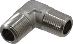 Made in USA - 3/8" Grade 316 Stainless Steel Pipe 90° Male Elbow - MNPTF x MNPTF End Connections - Industrial Tool & Supply