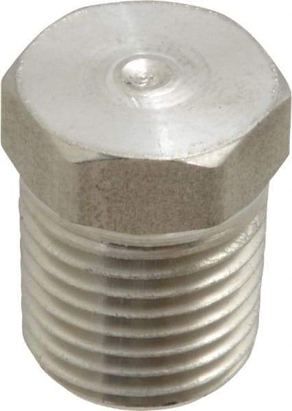 Made in USA - 1/4" Grade 316 Stainless Steel Pipe Hex Head Plug - MNPTF End Connections - Industrial Tool & Supply