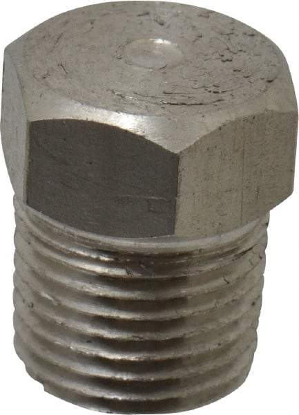 Made in USA - 1/8" Grade 316 Stainless Steel Pipe Hex Head Plug - MNPTF End Connections - Industrial Tool & Supply