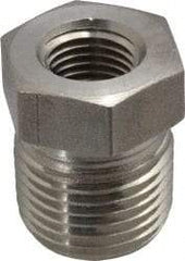 Made in USA - 2 x 3/4" Grade 316 Stainless Steel Pipe Hex Bushing - MNPT x FNPT End Connections, 2,400 psi - Industrial Tool & Supply