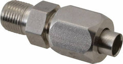 Made in USA - 1" Tube OD, 37° Stainless Steel Flared Tube Male Connector - 1-1/4-11-1/2 NPTF, Flare x MNPTF Ends - Industrial Tool & Supply