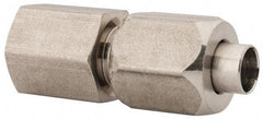 Made in USA - 1/2" Tube OD, 37° Stainless Steel Flared Tube Female Connector - 1/4-18 NPTF, Flare x FIP Ends - Industrial Tool & Supply