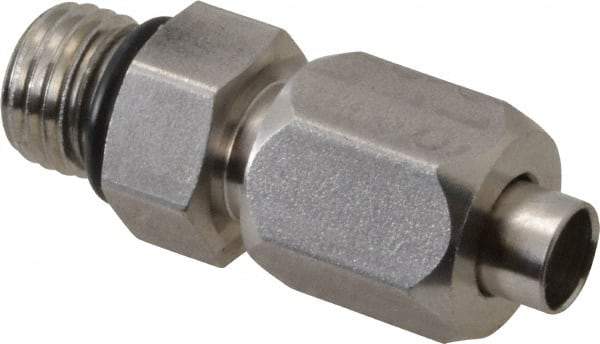 Made in USA - 1" Tube OD, 37° Stainless Steel Flared Tube Straight Thread Connector - 1-5/16-12 UNF, Flared to Male SAE O-Ring Ends - Industrial Tool & Supply