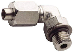 Made in USA - 3/8" Tube OD, 37° Stainless Steel Flared Tube Male Elbow - 9/16-18 UNF, Flared to Male SAE O-Ring, 90° Ends - Industrial Tool & Supply