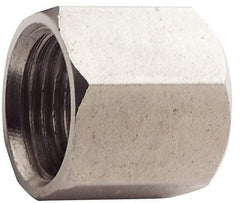 Made in USA - 2" Tube OD, 37° Stainless Steel Flared Tube Nut - 2-1/2-12 UNF, Flare Ends - Industrial Tool & Supply