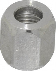 Made in USA - 1/4" Tube OD, 37° Stainless Steel Flared Tube Nut - 7/16-20 UNF, Flare Ends - Industrial Tool & Supply
