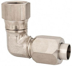 Made in USA - 3/8" Tube OD, 37° Stainless Steel Flared Tube Male Elbow - 9/16-18 UNF, Flared to Female JIC Swivel, 90° Ends - Industrial Tool & Supply