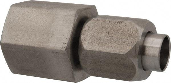 Made in USA - 3/8" Tube OD, 37° Stainless Steel Flared Tube Female Connector - 3/8-18 NPTF, Flare x FNPT Ends - Industrial Tool & Supply