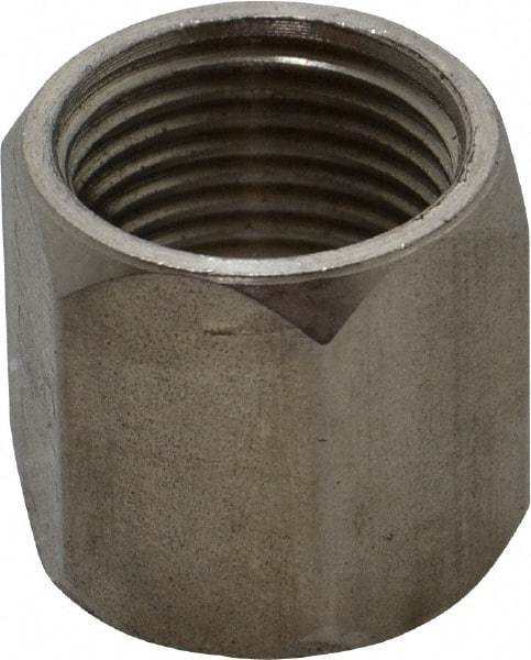Made in USA - 1/2" Tube OD, 37° Stainless Steel Flared Tube Nut - 3/4-16 UNF, Flare Ends - Industrial Tool & Supply