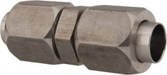 Made in USA - 1/2" Tube OD, 37° Stainless Steel Flared Tube Union - 3/4-16 UNF, Flare x Flare Ends - Industrial Tool & Supply