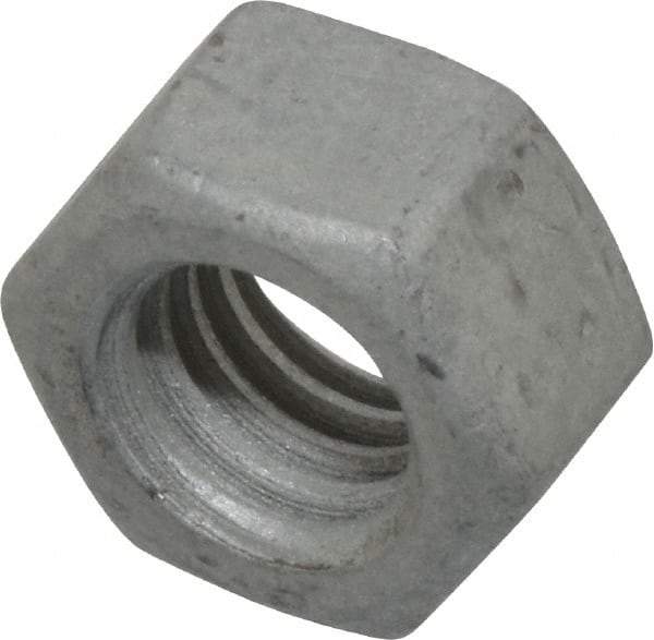 Armor Coat - 3/8-16 UNC Steel Right Hand Hex Nut - 9/16" Across Flats, 21/64" High, Armor Coat Finish - Industrial Tool & Supply