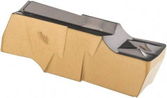 Iscar - 400040GIFI E Grade IC808, 4mm Cutting Width Carbide Grooving Insert - 2mm Max Depth of Cut, Neutral, 0.4mm Corner Radius, TiAlN Finish - Industrial Tool & Supply