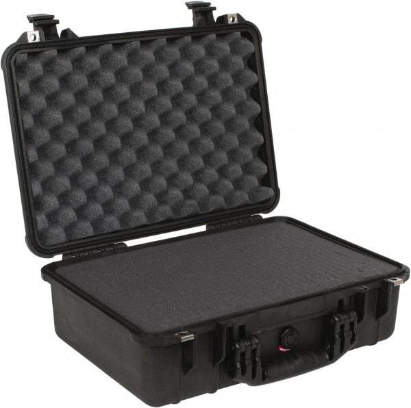 Pelican Products, Inc. - 14-1/16" Wide x 14-1/16" Deep x 6-15/16" High, Clamshell Hard Case - Black, Plastic - Industrial Tool & Supply